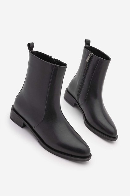Women's Zippered Daily Boots Longa Black