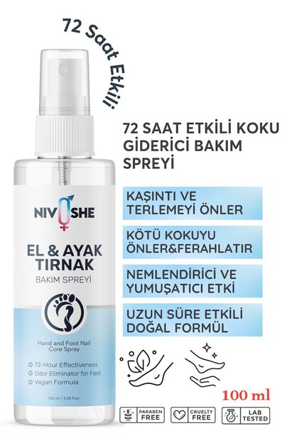 Premium 100ml Ayak Kokusu Giderici Önleyici Ayakkabı Ayak Kokusu Spreyi Ve Koltuk Altı Terleme Önleyici
