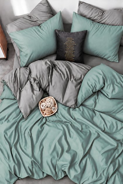 Duvet Cover Set with Fitted Sheet Double Çağla - Gray