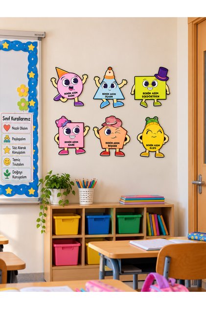 Ahşap Üzeri Uv Baskı Geometrik Şekiller