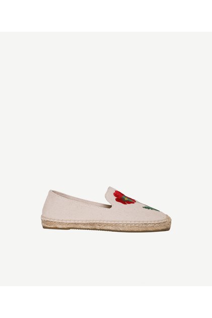 Floral Patterned Embroidered Espadrille
