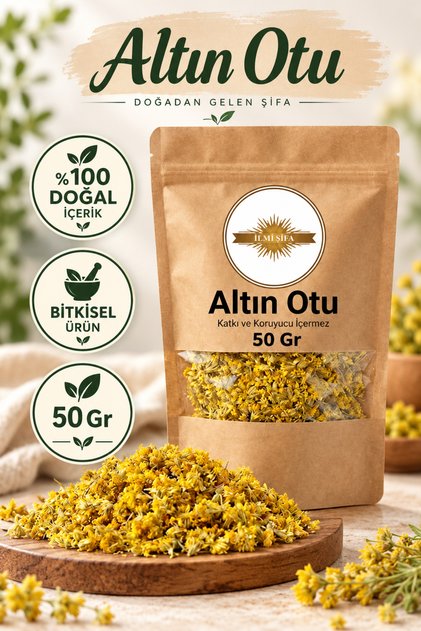 Altın Otu (Ölmez Çiçek – Ölümsüz Çiçek) Kurutulmuş Doğal Altın Otu Çayı 50 Gr