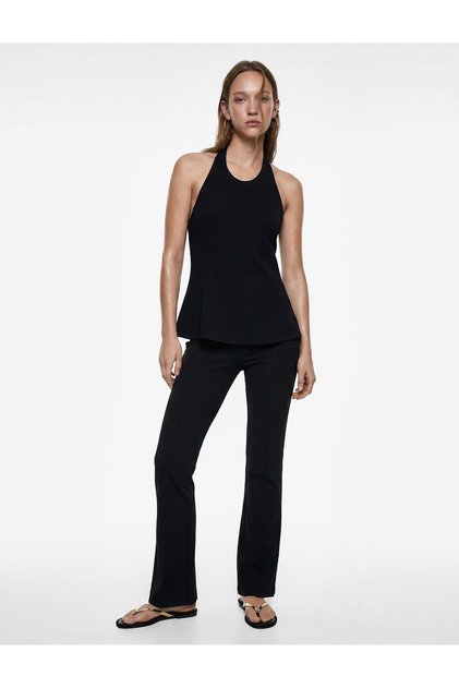 Bürümcük Kumaş Slim Fit İspanyol Paça Tayt Pantolon