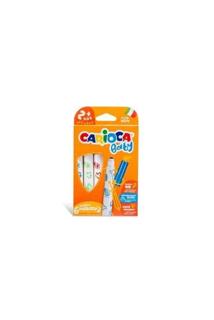 Creioane colorate Jumbo Baby Super Lavabile cu vârf de pâslă, pachet de 6