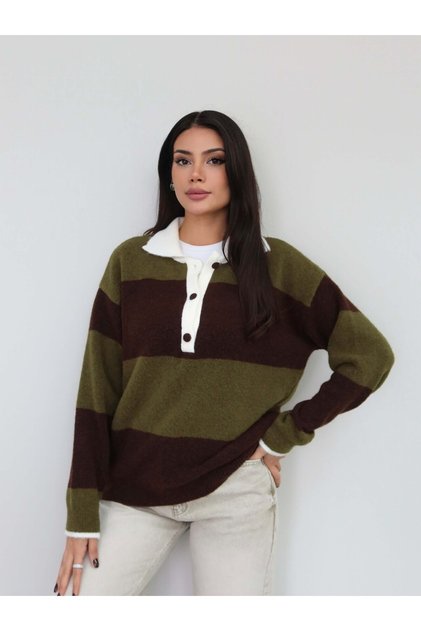 Striped Long Sleeve Soft Sweater