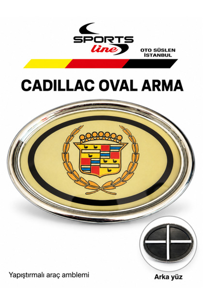 Cadillac Oval Adhesive Car Emblem – Chrome Look Frame