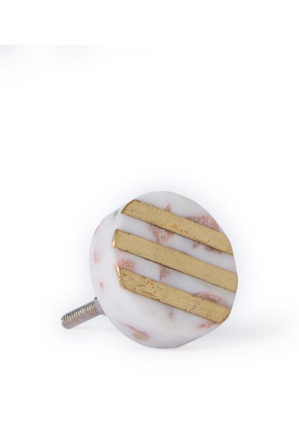 Ceramic Drawer Handle with Metal Detail (4X4 cm)