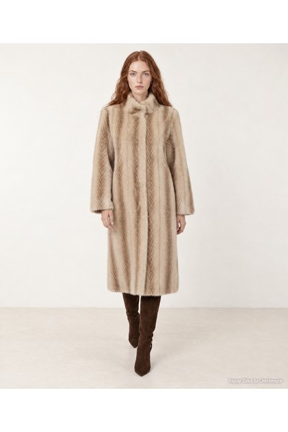 Regular High Collar Long Sleeve Faux Fur Coat