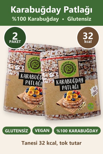 Karabuğday Patlağı Sade 88 G X 2 Paket (GLÜTENSİZ & VEGAN)