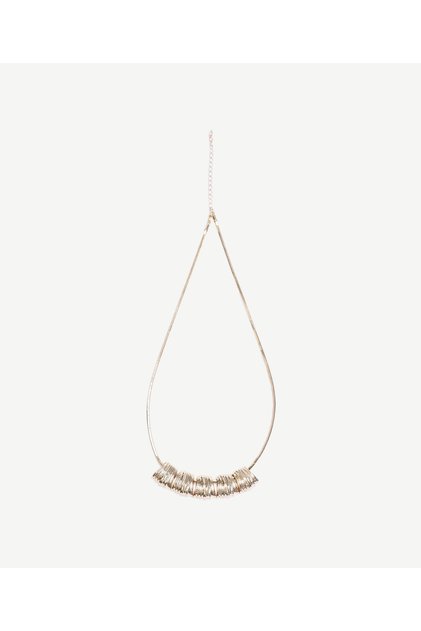 Gold Necklace with Metal Tip Detail