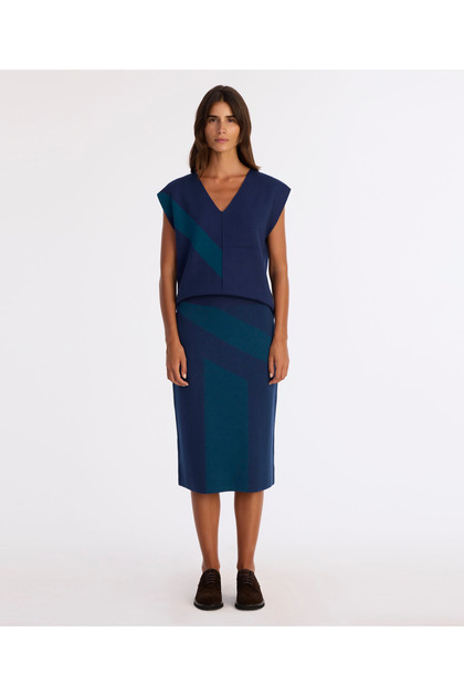 Panel Detailed Pencil Skirt