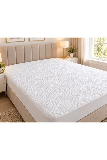 Bamboo Fabric Ultra Quiet Liquid-Proof Mattress Pad Fitted Full Edge Single Size 100 X 200 + 35