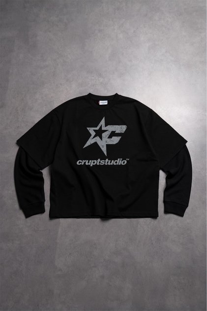 Crupt Starfall Long Sleeve Crop Black Men's T-Shirt