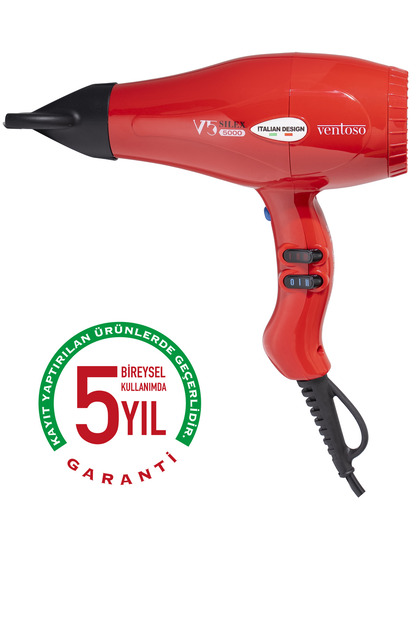 V5 Silex5000 2500 W Profesyonel Fön Makinesi Kırmızı