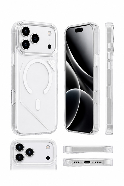 iPhone 18 Pro Compatible Line Magsafe Transparent Case - Camera Protected, Yellowing Resistant