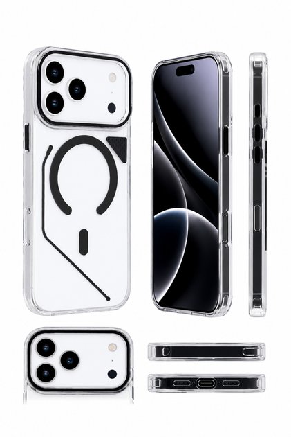 iPhone 17 Pro Max Compatible Line Magsafe Transparent Case - Camera Protected, Anti-Yellowing