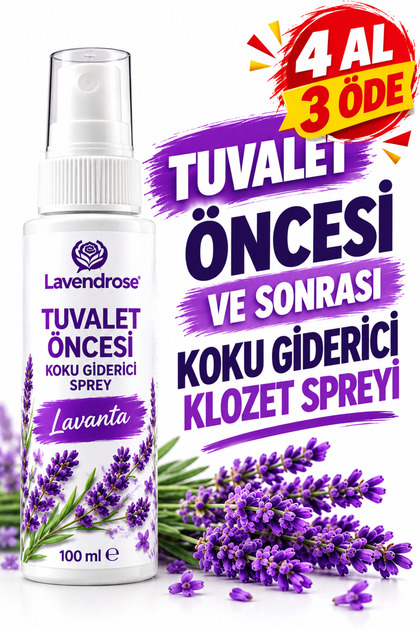 Tuvalet Kokusu - Tuvalet Öncesi ve Sonrası Koku Giderici Lavanta Sprey 100 ml