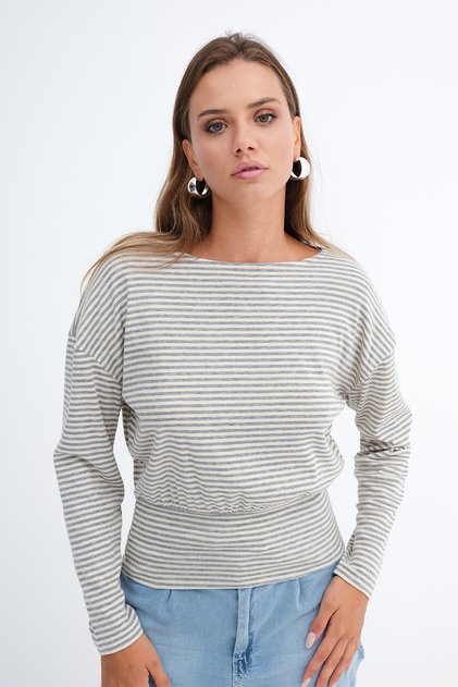 Striped Long Sleeve Blouse B06058