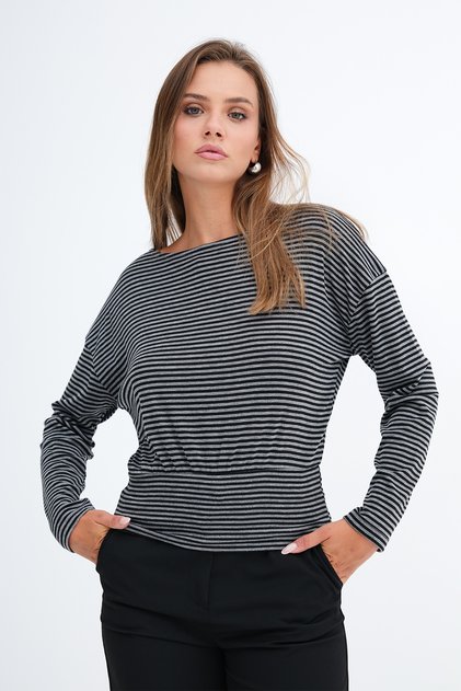 Striped Long Sleeve Blouse B06058