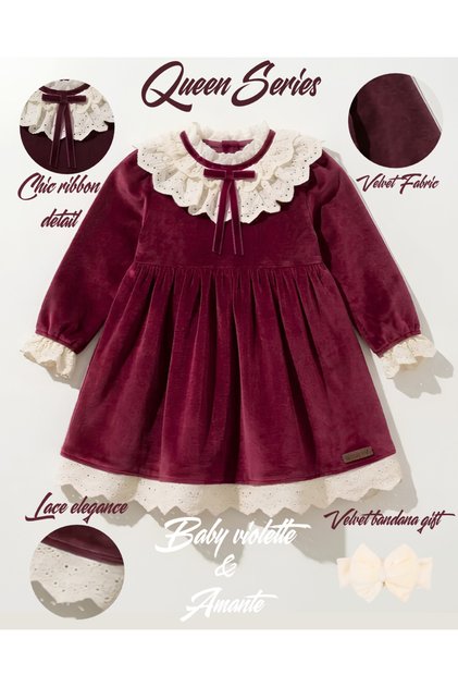 Vintage Baby Dress Queen Dress Baby Girl Cotton Lined Velvet Babyshower-Birthday-Engagement
