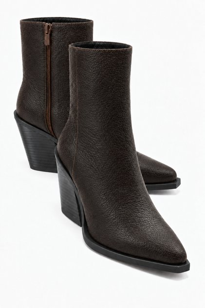 Wanise Women's Genuine Leather Cowboy Boots Brown Flotter Leather