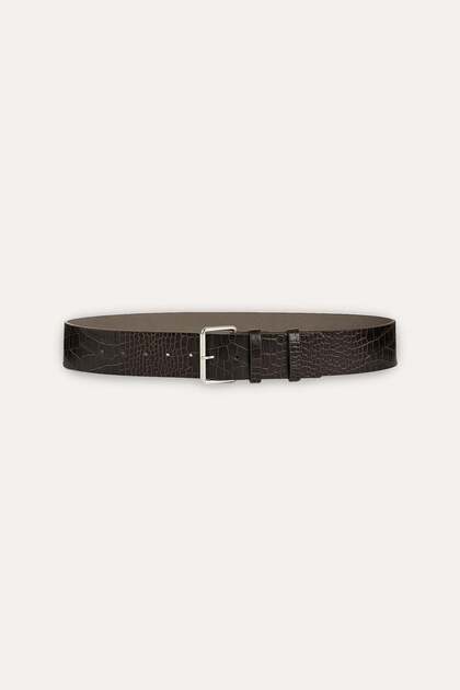 Curea din piele cu model crocodil