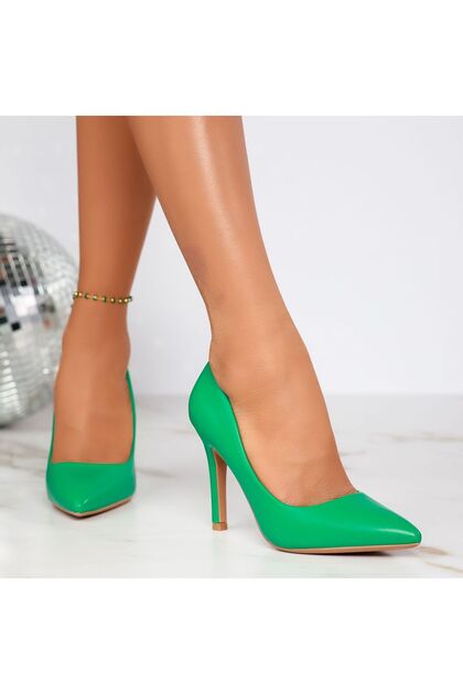 Pantofi Dama cu Toc Suzy Verzi #12375 - 38