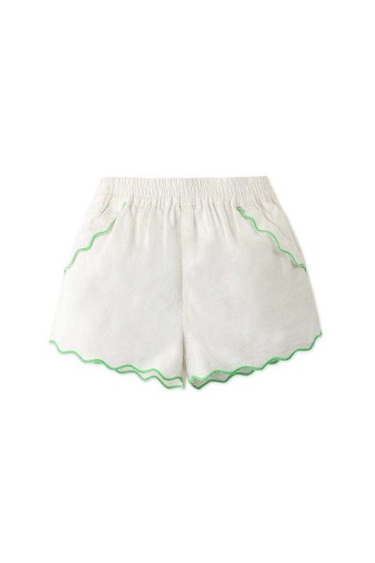 Solid Embroidered Line Baby Shorts