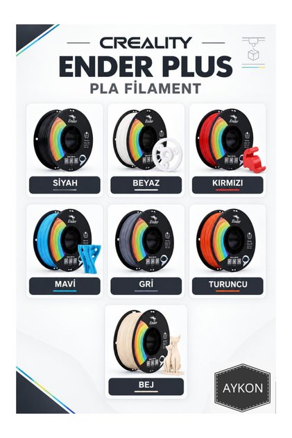 ENDER PLUS PLA FİLAMENT ( SİYAH - BEYAZ - KIRMIZI - MAVİ - GRİ - TURUNCU -BEJ )
