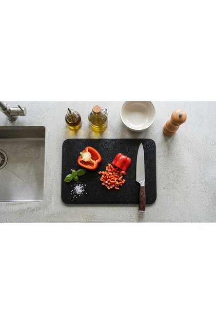 30X40Cm - Frosted Glass, Plain Black, Cutting Board - Presentation Tray