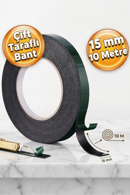 10 Metre Uzunluk Köpük Bant - Çift Taraflı 15mm Köpük Band ( 1 Adet Fiyatı )