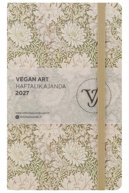 Vegan Art 2027 Haftalık Ajanda 13x21 cm. Esnek Vegan Deri Kapak.