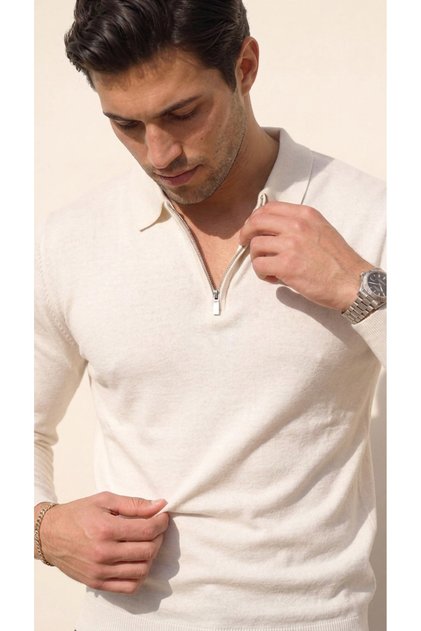 Men's Long Sleeve Half Zipper Slim Knitwear T-Shirt
