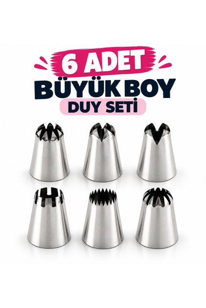 Large Size Cream Piping Tip Set – Cake, Cookie, Tulumba, Topping, Cupcake, Profiterole Decorating Tips