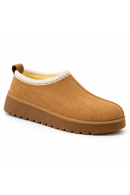 Men's Tan Suede Fur Lined High Sole Comfortable Casual Shoes Bt W1
