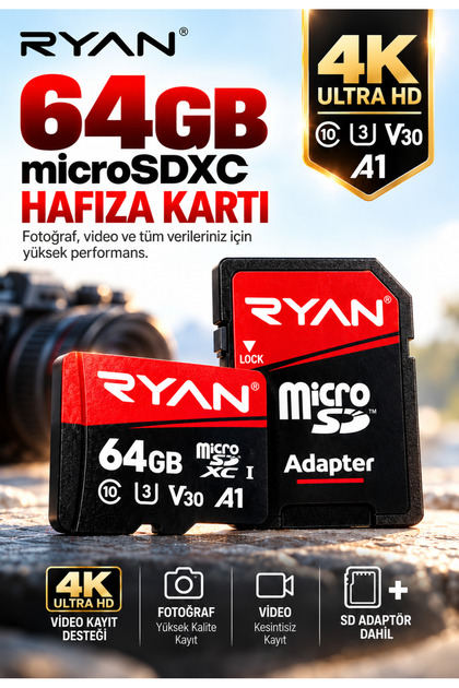 64 Gb Memory Card Micro Sd Card and Adapter 100 Mb/S