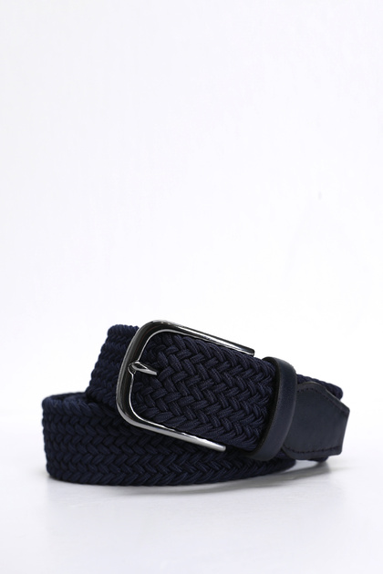 Karman Men's Knitted Belt Navy Blue