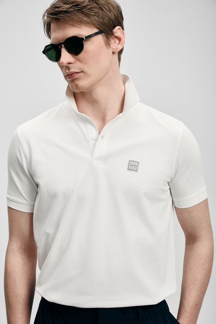 Carter Smart Men's Polo T-Shirt Off-White