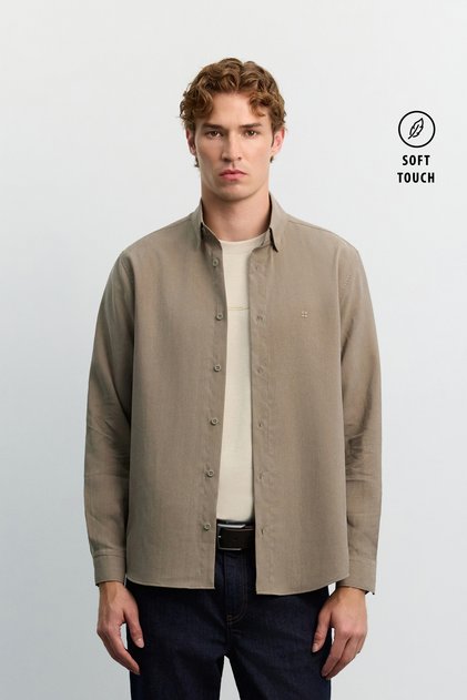 Men's Mink Alttan Britli Soft Touch Long Sleeve Comfort Fit Shirt A62Y2020