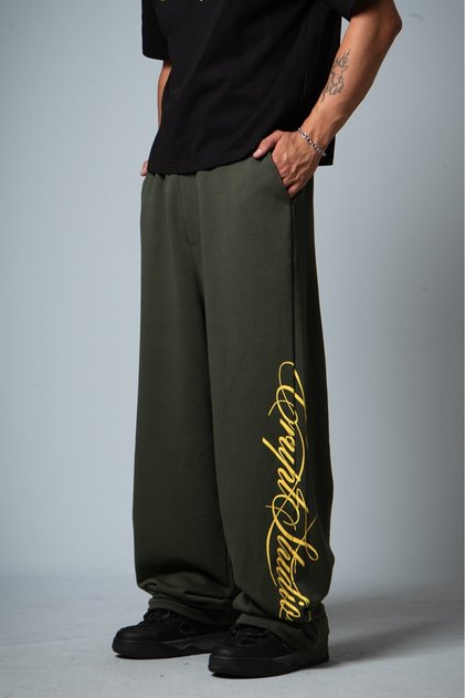 Khaki Chaos Script Super Baggy Sweatpants