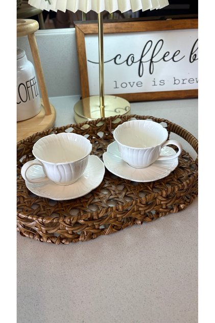 1 adet Rattan Oval kahve çay sunum servis tepsisi büyük boy