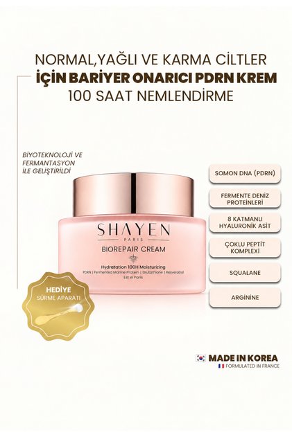 Bio Repair Cream 100H I 100 Hour Effective Hydration - Salmon Dna Intensive Repair and Face Cream 50 ml - Fermented Biotechnological Pdrn Moisturizer - Copper Peptide - Squalane - Resveratrol