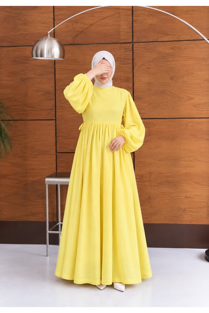 Side Tie Muslin Hijab Dress