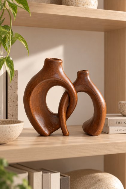 Forma Ivy 2’li İç İçe Geçen Halka Formlu Dekoratif Vazo Seti 20 x 21 cm