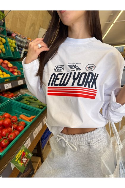 New York City Printed Long Sleeve T-Shirt - C535