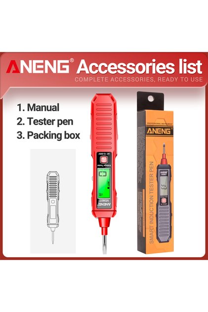 vd807 red VD807 Smart Induction Tester Pen AC 12-300V Voltage Tester NCV Sensor Wire Det