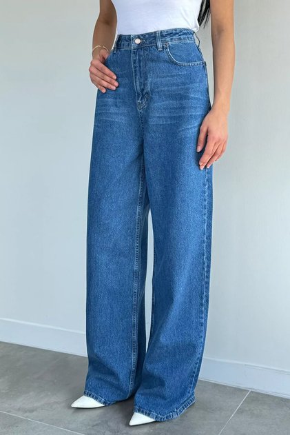 Women's High Waist Stylish Casual Palazzo Jean Denim Trousers
