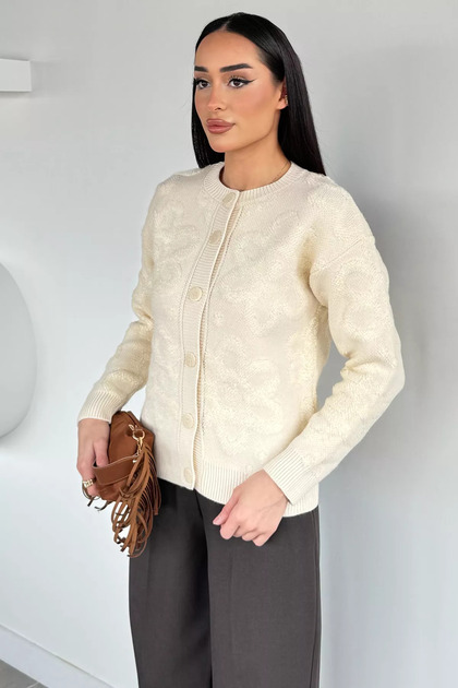 Floral Patterned Knitwear Jacket (Available in S, M, L, XL)