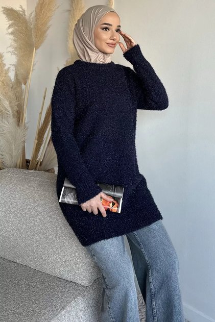 Gülseli Glittery Hijab Knitwear Tunic