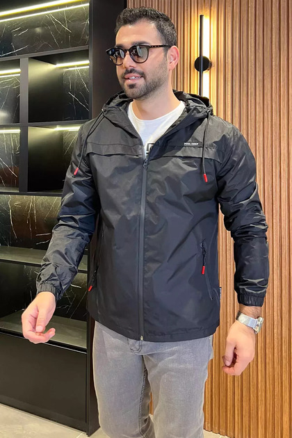 معطف موسمي مبطن بقلنسوة للرجال
